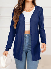 Button Down Slit Longline Cardigan - Flyclothing LLC