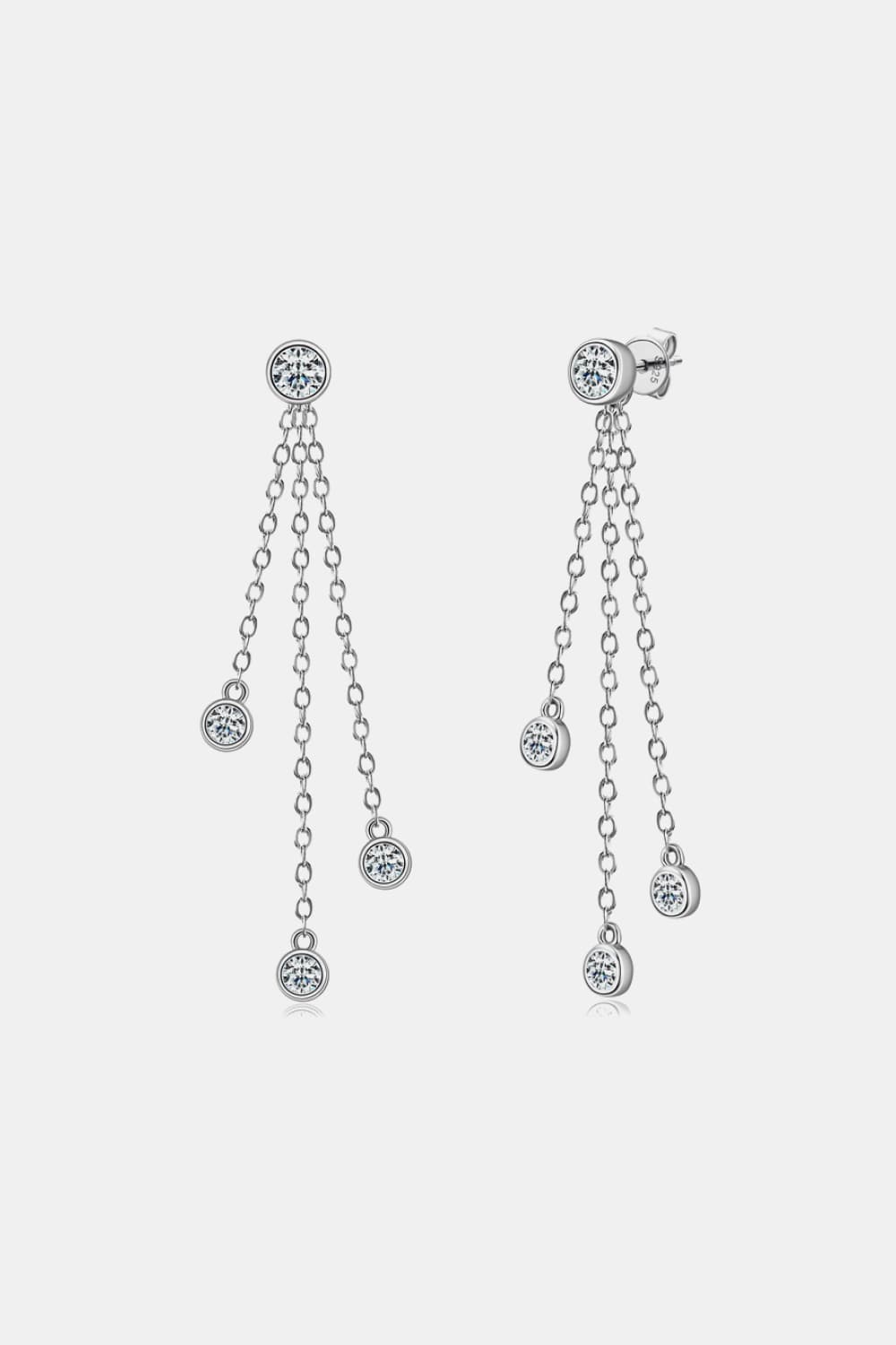 1.2 Carat Moissanite Layered Chain Earrings - Flyclothing LLC