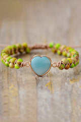 Handmade Heart Shape Natural Stone Bracelet - Flyclothing LLC