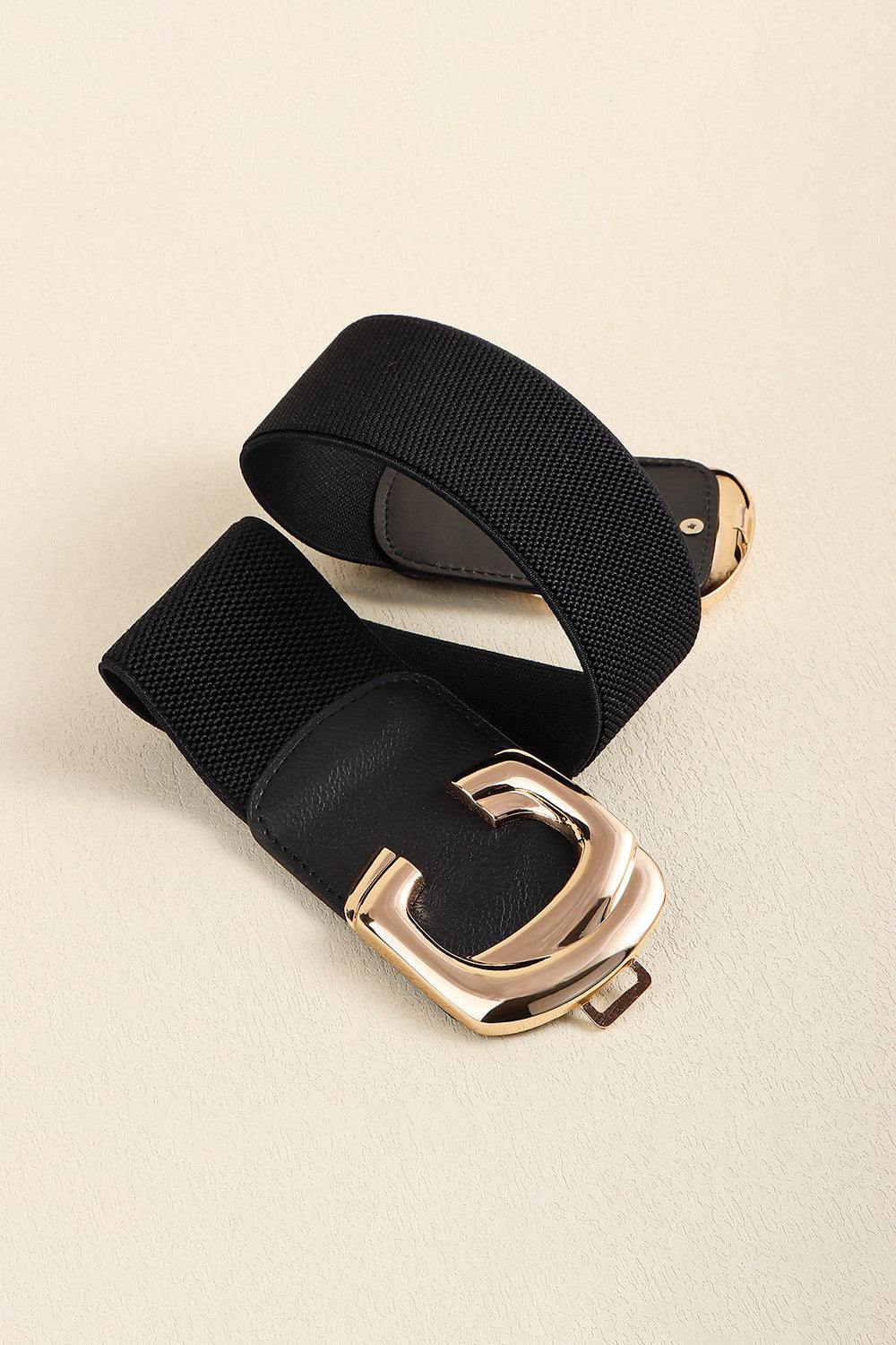 Zinc Alloy Buckle Elastic Wide Belt - Flyclothing LLC