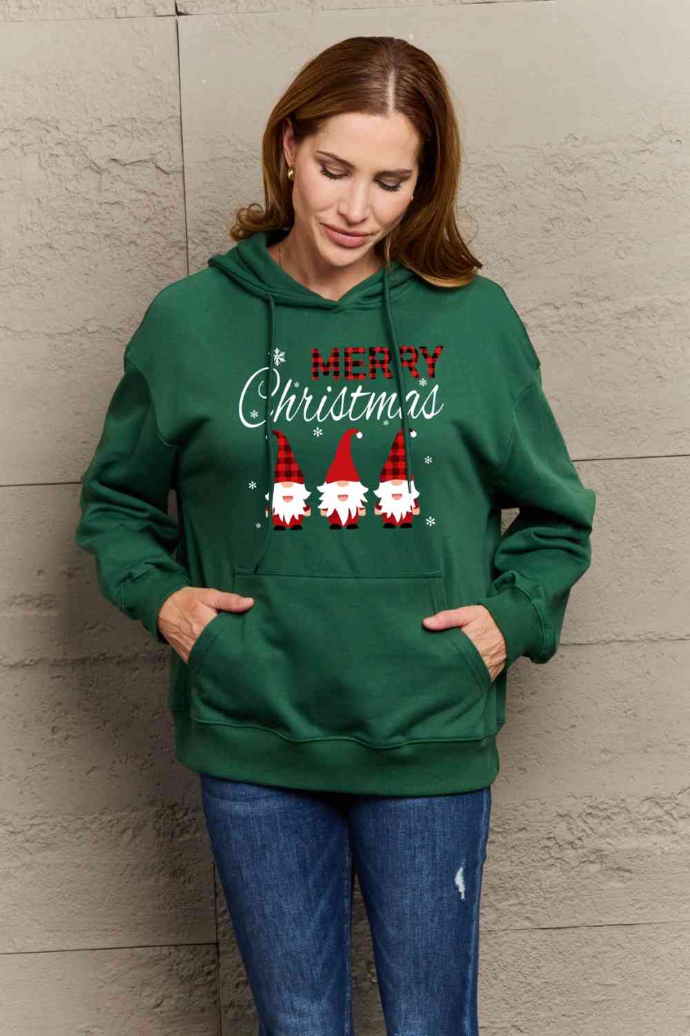 Simply Love Full Size MERRY CHRISTMAS Graphic Hoodie - Flyclothing LLC