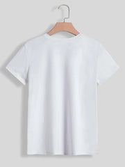 LUCKY Round Neck Short Sleeve T-Shirt - Flyclothing LLC