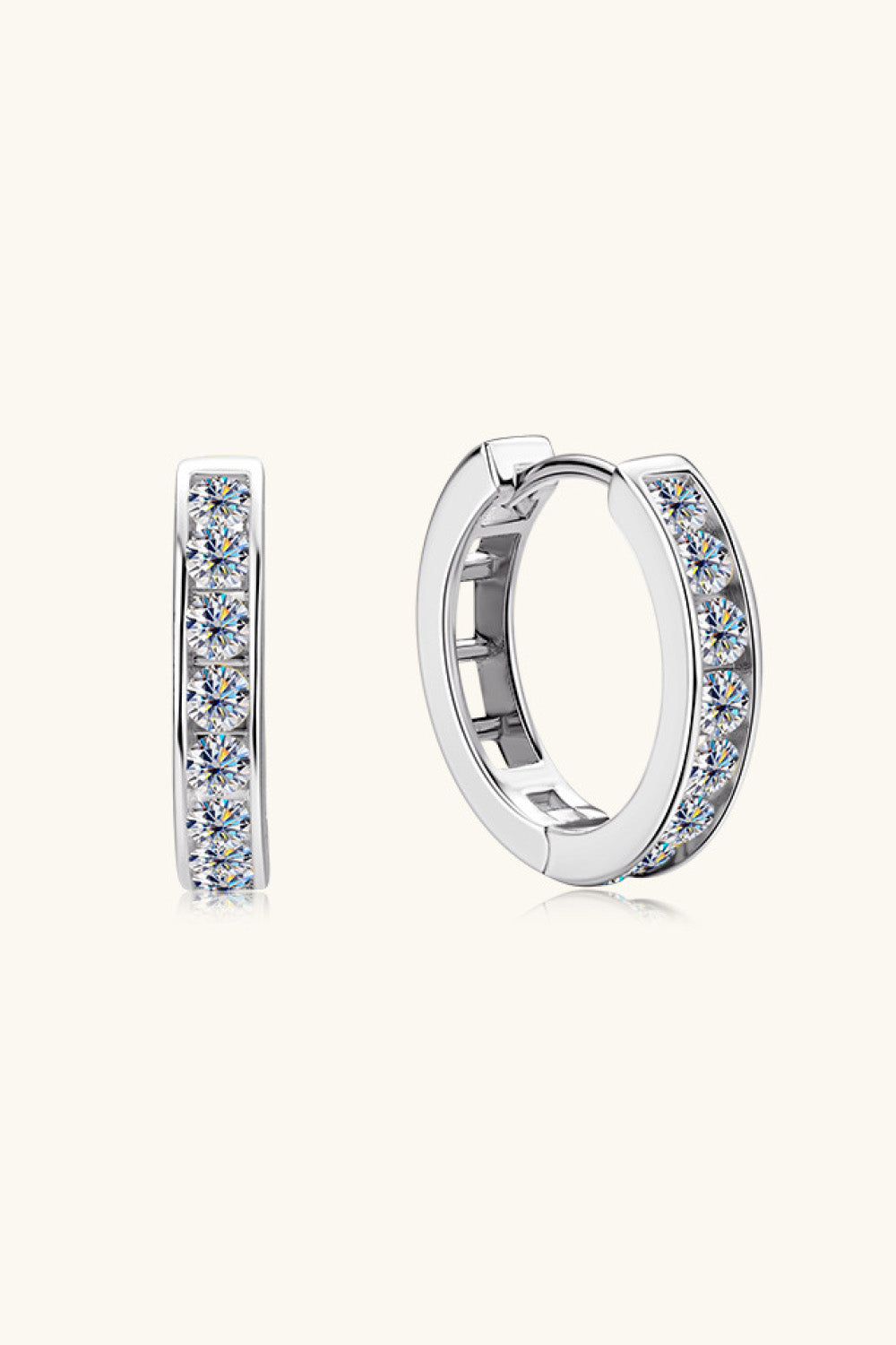 Moissanite 925 Sterling Silver Huggie Earrings - Flyclothing LLC