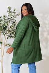 Basic Bae Full Size Ribbed Open Front Long Sleeve Cardigan - Flyclothing LLC