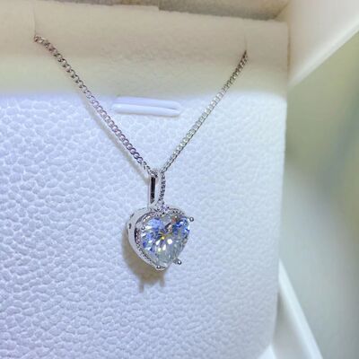 2 Carat Moissanite 925 Sterling Silver Necklace - Flyclothing LLC