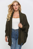 Open Front Dolman Sleeve Longline Cardigan - Flyclothing LLC