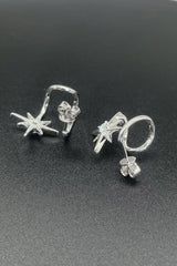 Moissanite Star Rhodium-Plated Earrings - Flyclothing LLC