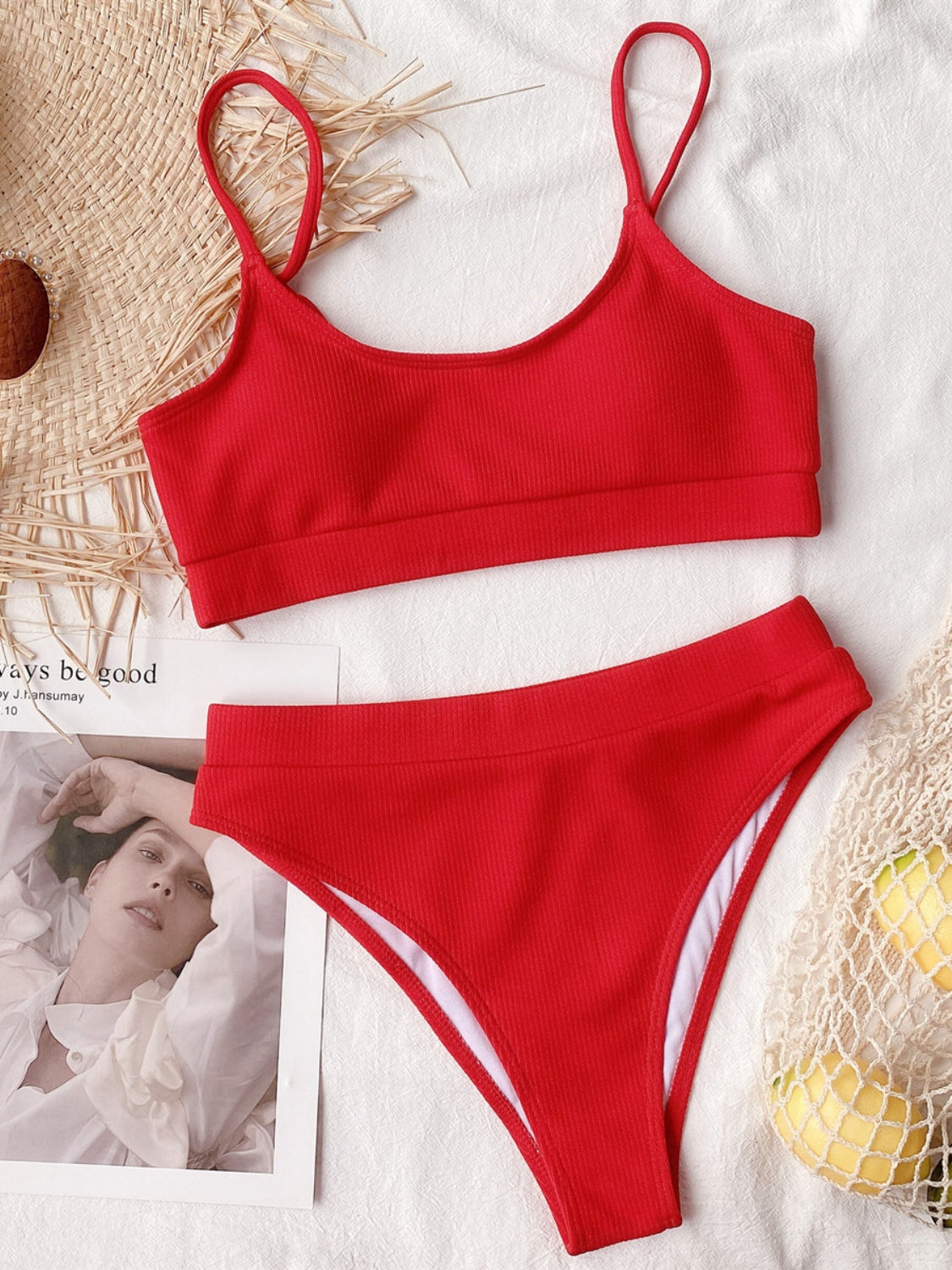 Scoop Neck Spaghetti Strap Two-Piece Swim Set - Flyclothing LLC