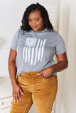 Simply Love US Flag Graphic Cuffed Sleeve T-Shirt - Flyclothing LLC