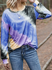 Printed Round Neck Long Sleeve T-Shirt - Flyclothing LLC