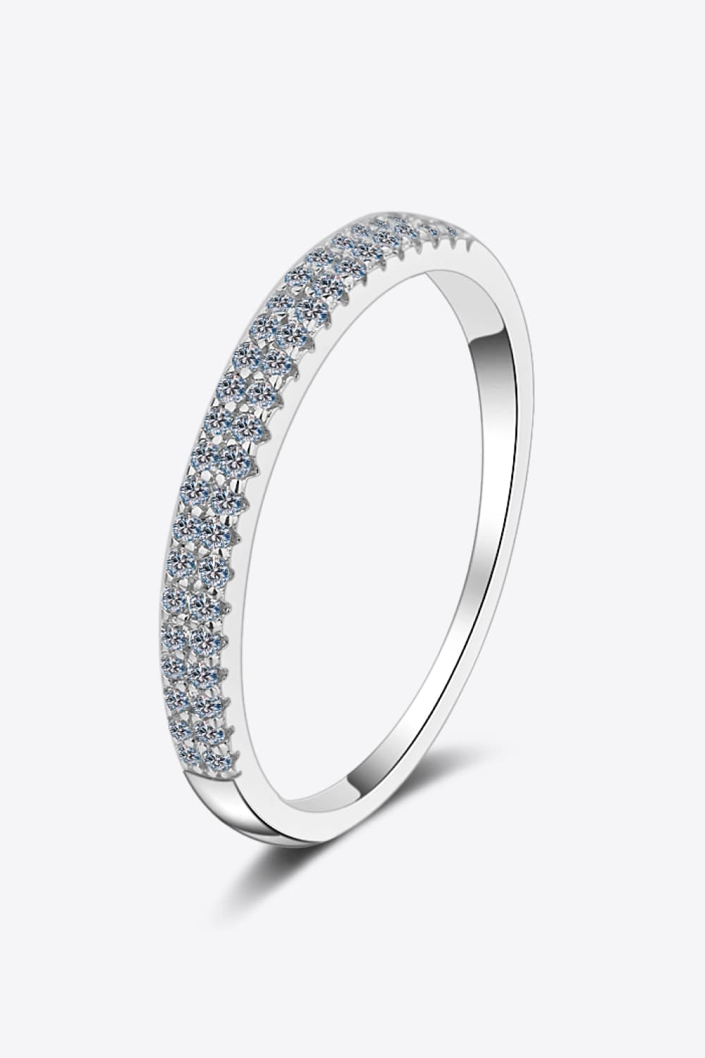 Moissanite 925 Sterling Silver Half-Eternity Ring - Flyclothing LLC