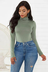 Turtleneck Long Sleeve Bodysuit - Flyclothing LLC