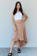 Ninexis First Choice High Waisted Flare Maxi Skirt in Camel - Flyclothing LLC