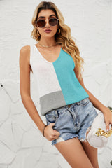 Color Block Knit Tank - Flyclothing LLC