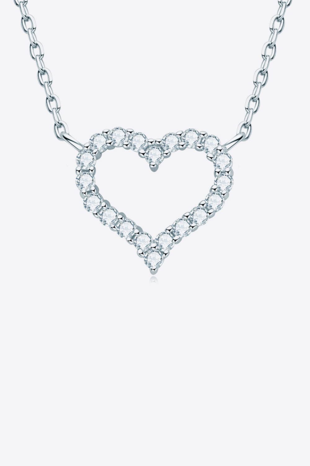 Moissanite Platinum-Plated Heart Necklace - Flyclothing LLC