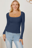 Square Neck Long Sleeve T-Shirt - Flyclothing LLC