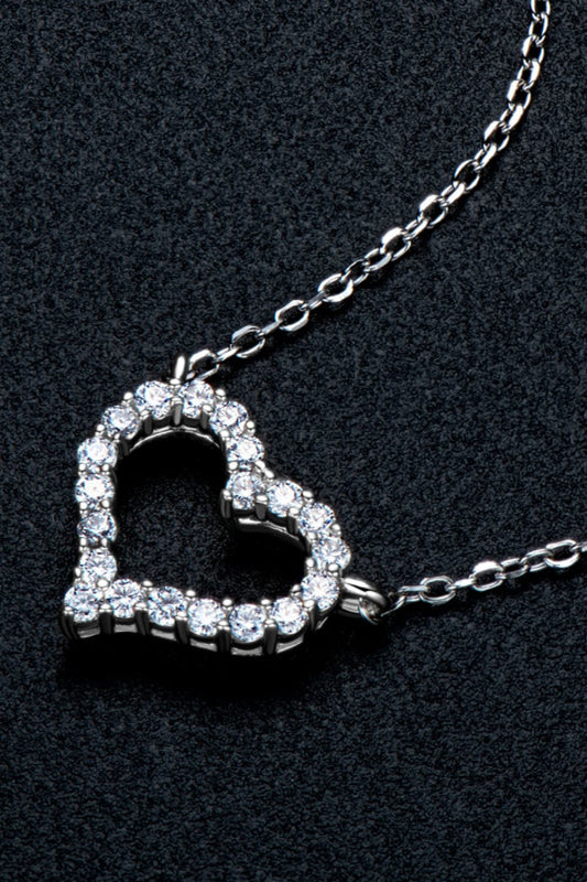 Moissanite Platinum-Plated Heart Necklace - Flyclothing LLC