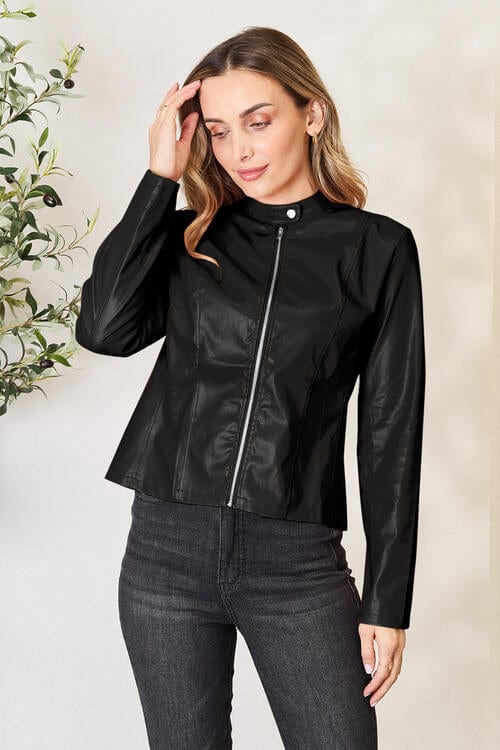 Mock Neck Zip Up Jacket - Flyclothing LLC