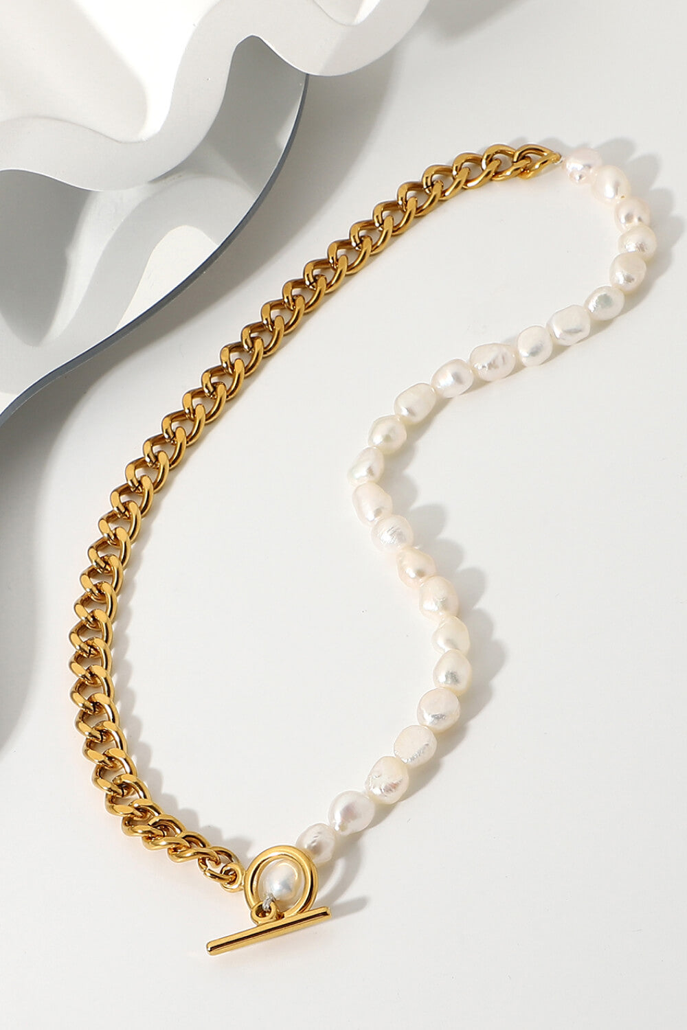 Dream Life Pearl Chunky Chain Necklace - Flyclothing LLC