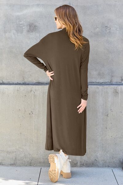 Basic Bae Full Size Open Front Long Sleeve Cover Up - Flyclothing LLC