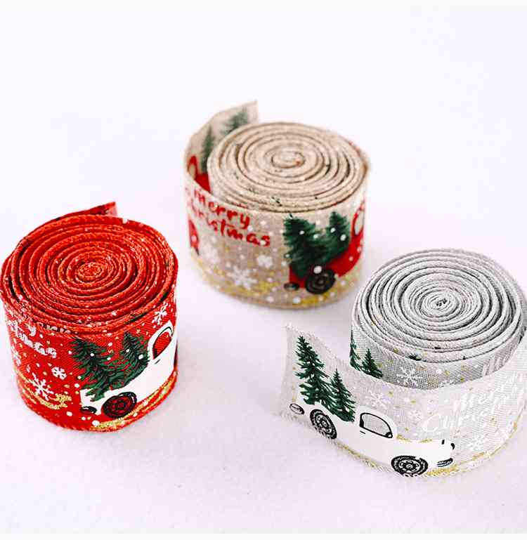 Car & Christmas Tree Ribbon - Trendsi