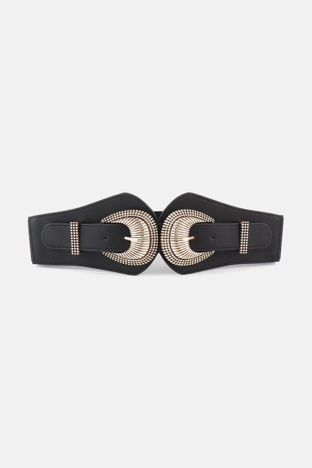 Shell Double Buckle Elastic Wide Belt - Flyclothing LLC