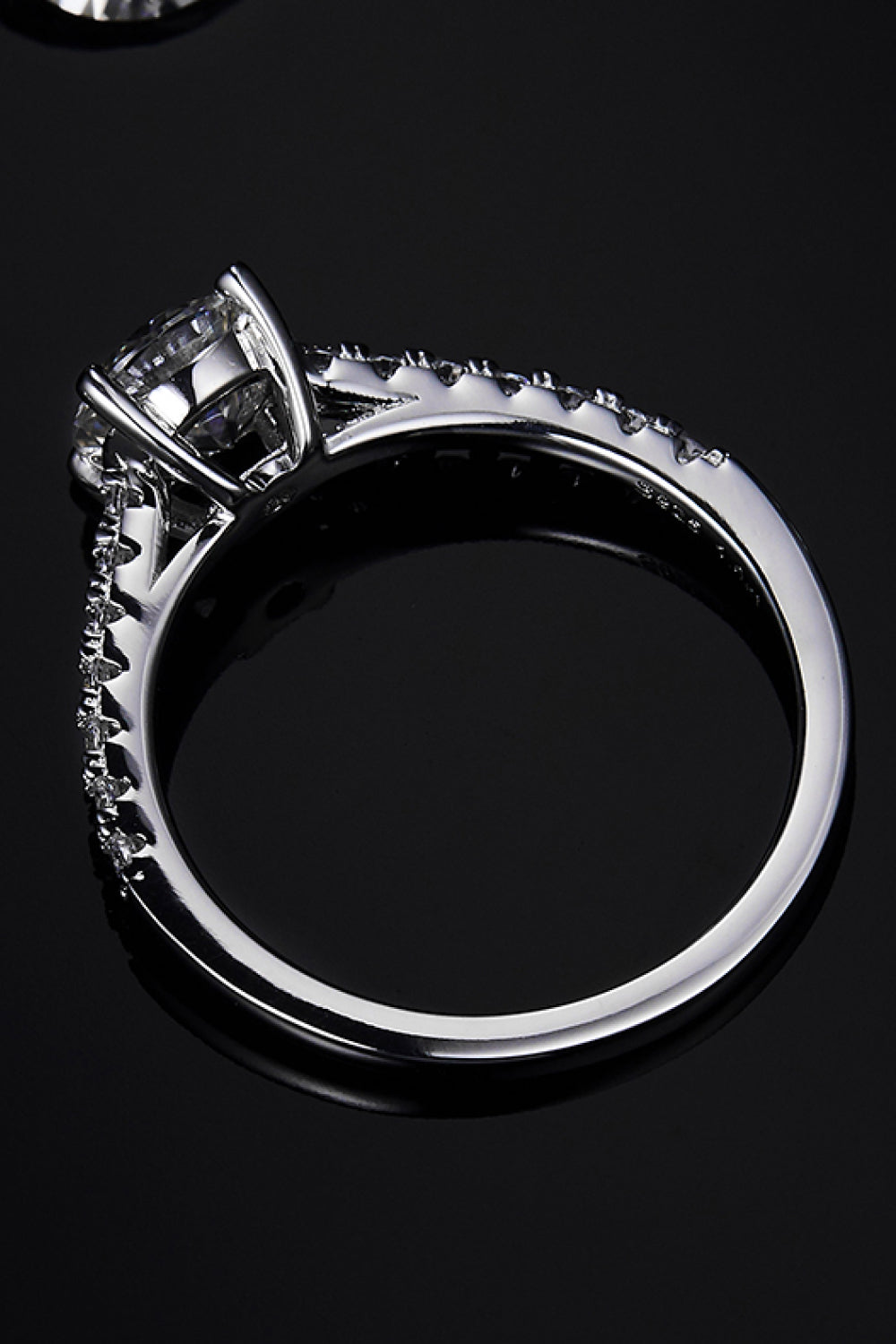 1 Carat Moissanite 925 Sterling Silver Side Stone Ring - Flyclothing LLC