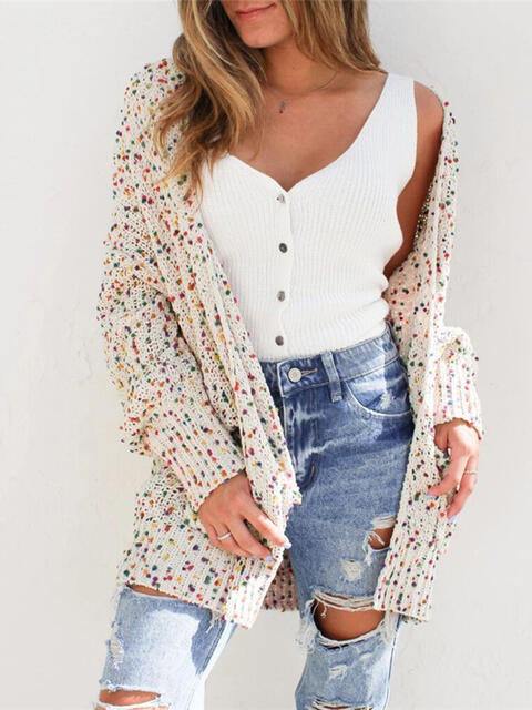 Multicolored Open Front Cardigan - Flyclothing LLC