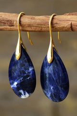 Natural Stone Teardrop Earrings - Flyclothing LLC