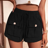 Tie Waist Cargo Shorts - Trendsi