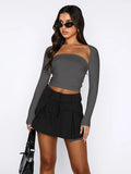 Cutout Raglan Sleeve Bolero and Tube Top - Flyclothing LLC