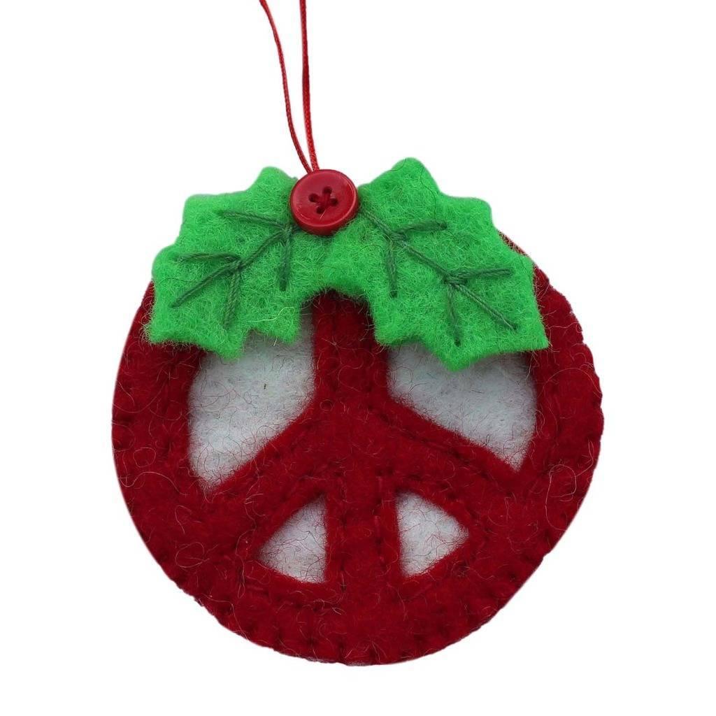 Red Peace Sign Ornament - Global Groove (H) - Flyclothing LLC