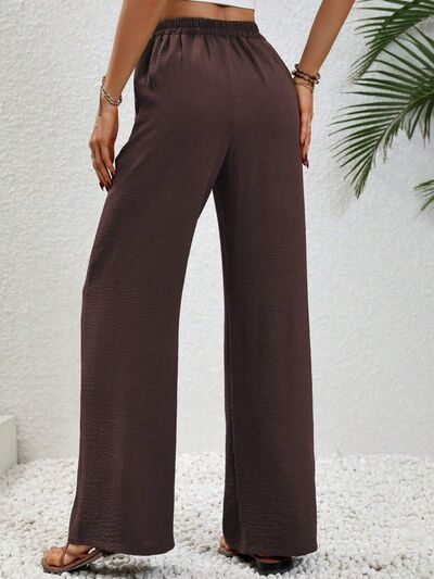 Wide Leg Drawstring Pants - Flyclothing LLC