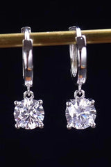 Feel The Surprise 1 Carat Moissanite Platinum-Plated Drop Earrings - Flyclothing LLC