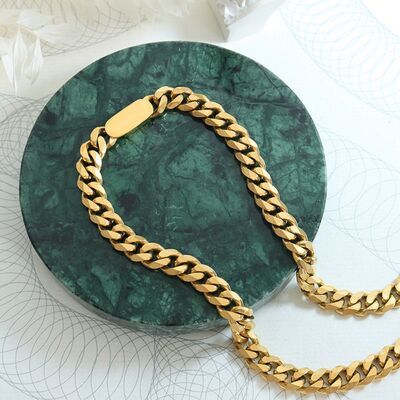 18K Gold-Plated Chain Necklace - Flyclothing LLC