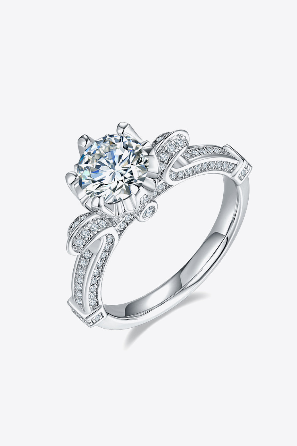 1 Carat Moissanite 925 Sterling Silver Ring - Flyclothing LLC