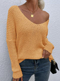 Rib-Knit V-Neck Tunic Sweater - Flyclothing LLC