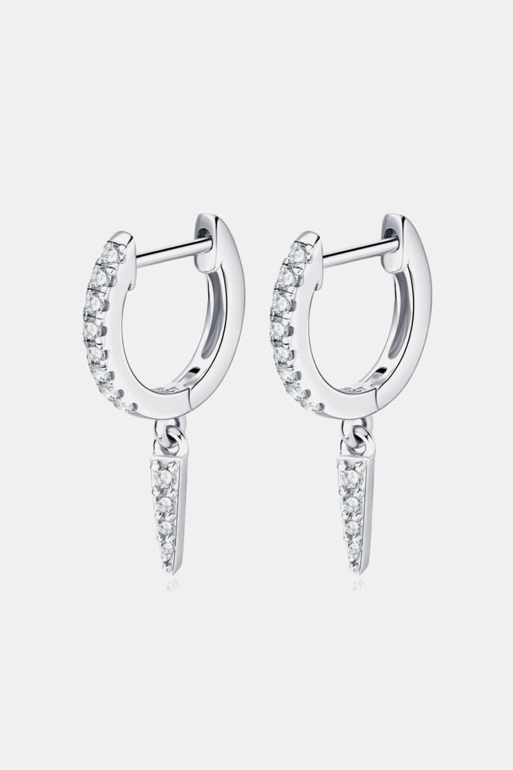 Moissanite 925 Sterling Silver Huggie Drop Earrings - Flyclothing LLC