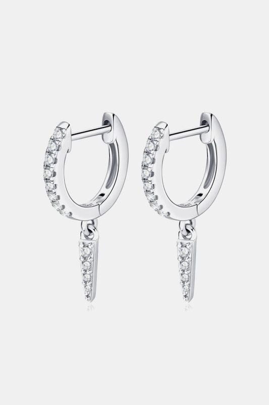 Moissanite 925 Sterling Silver Huggie Drop Earrings - Flyclothing LLC