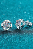 It's Your Day Moissanite Rhodium-Plated Stud Earrings - Flyclothing LLC