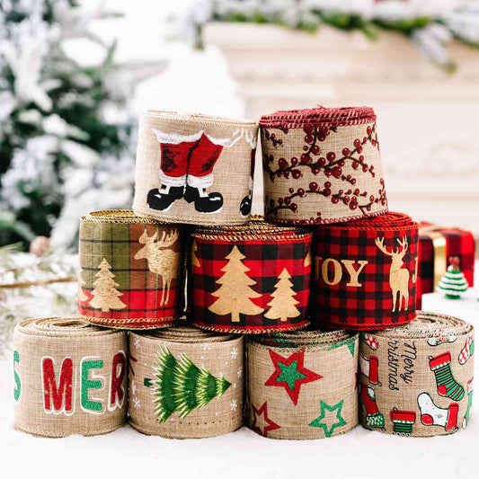 Christmas Polyester Ribbon - Trendsi