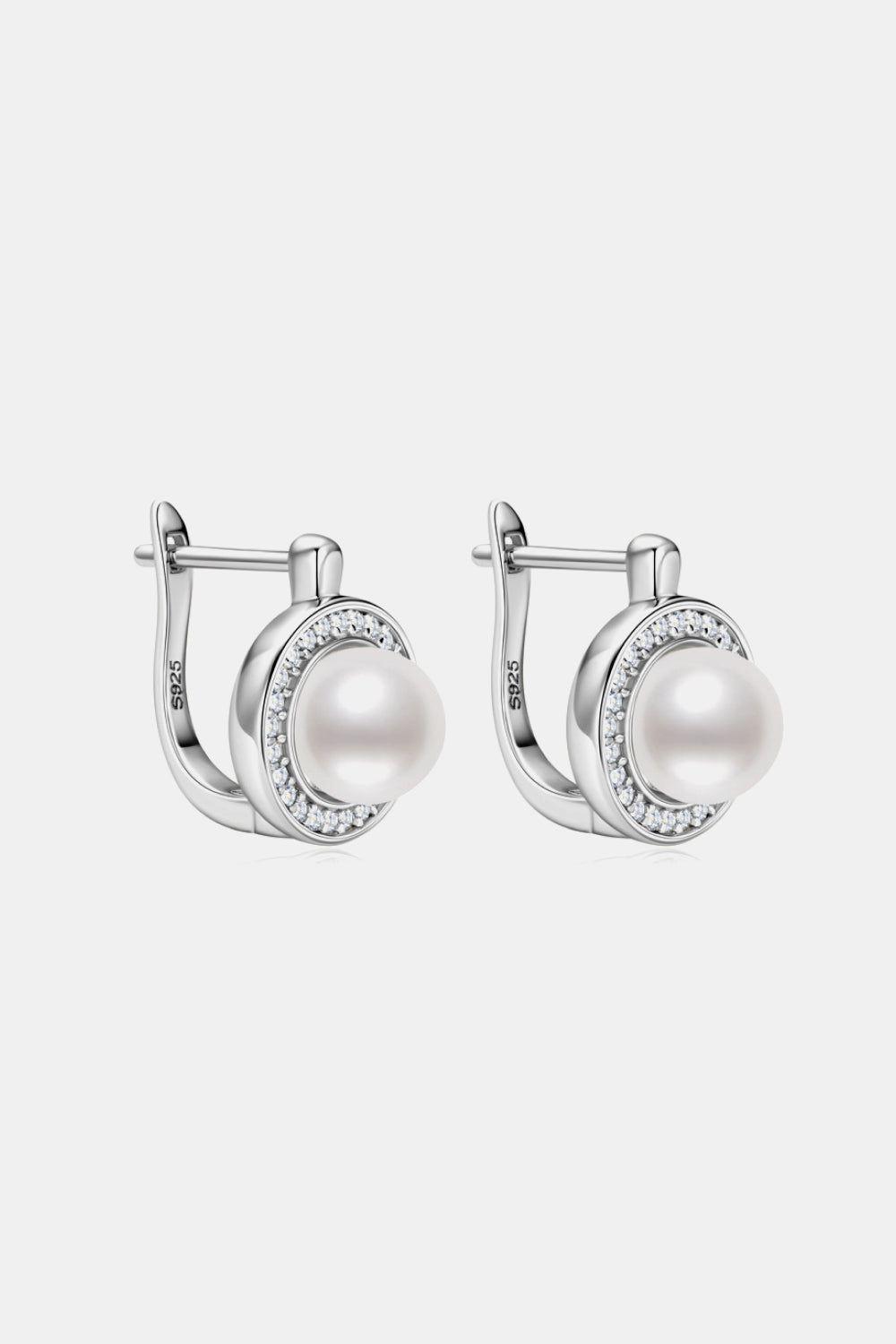 Moissanite Pearl 925 Sterling Silver Earrings - Flyclothing LLC