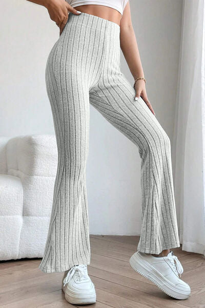 Plus Size Ribbed Flare Pants