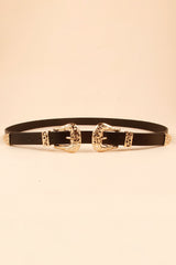 Double Buckle PU Leather Belt - Flyclothing LLC