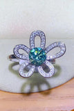 1 Carat Moissanite Flower Shape Open Ring - Flyclothing LLC