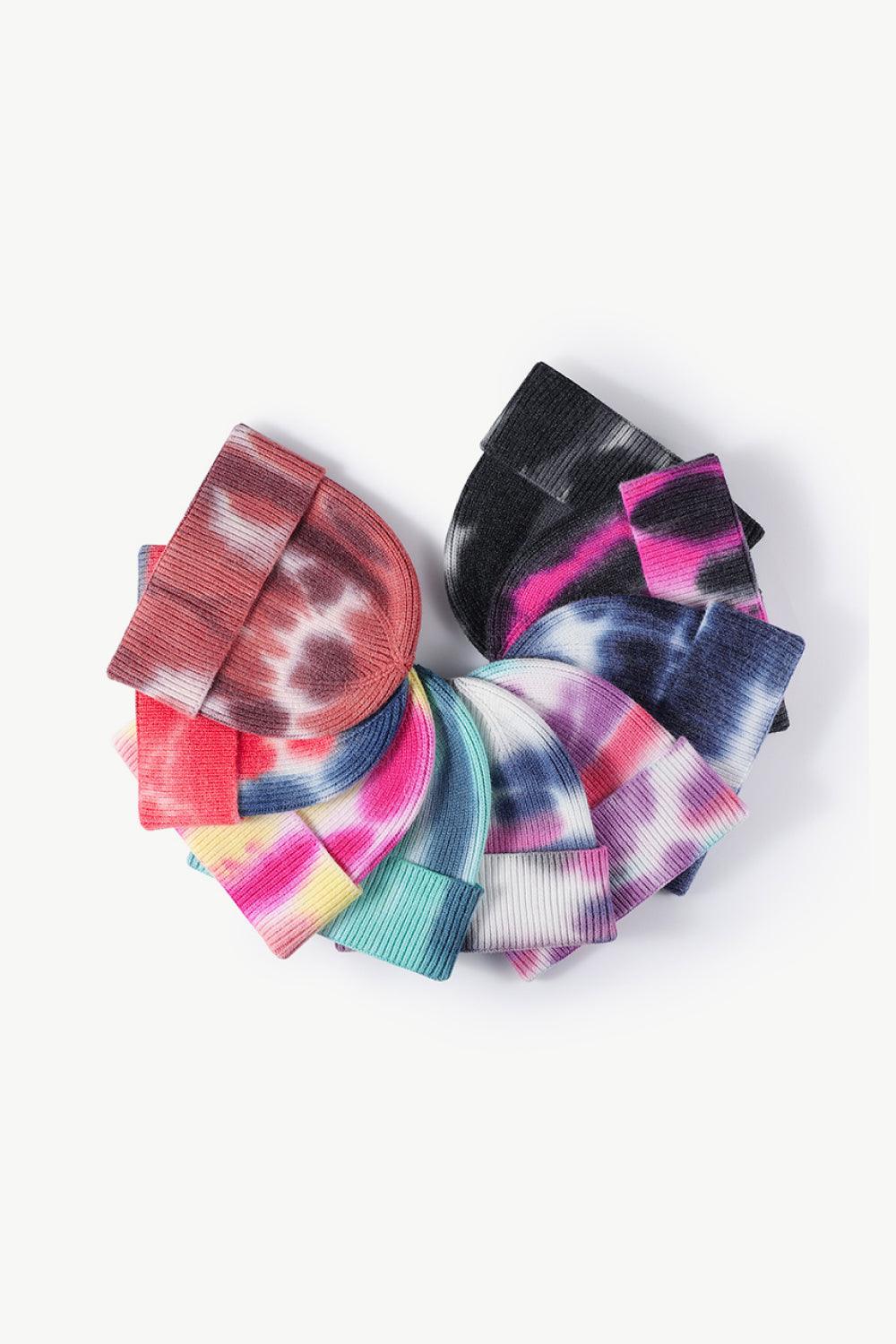 Tie-Dye Cuffed Knit Beanie - Flyclothing LLC