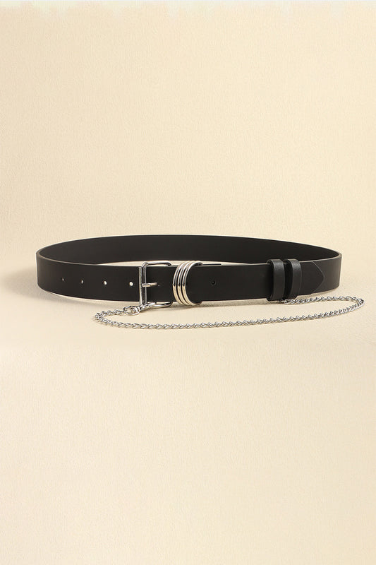 PU Leather Alloy Chain Belt - Flyclothing LLC