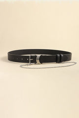 PU Leather Alloy Chain Belt - Flyclothing LLC