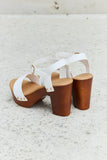 DDK Time After Time Wooden Platform Strap Heels - Trendsi