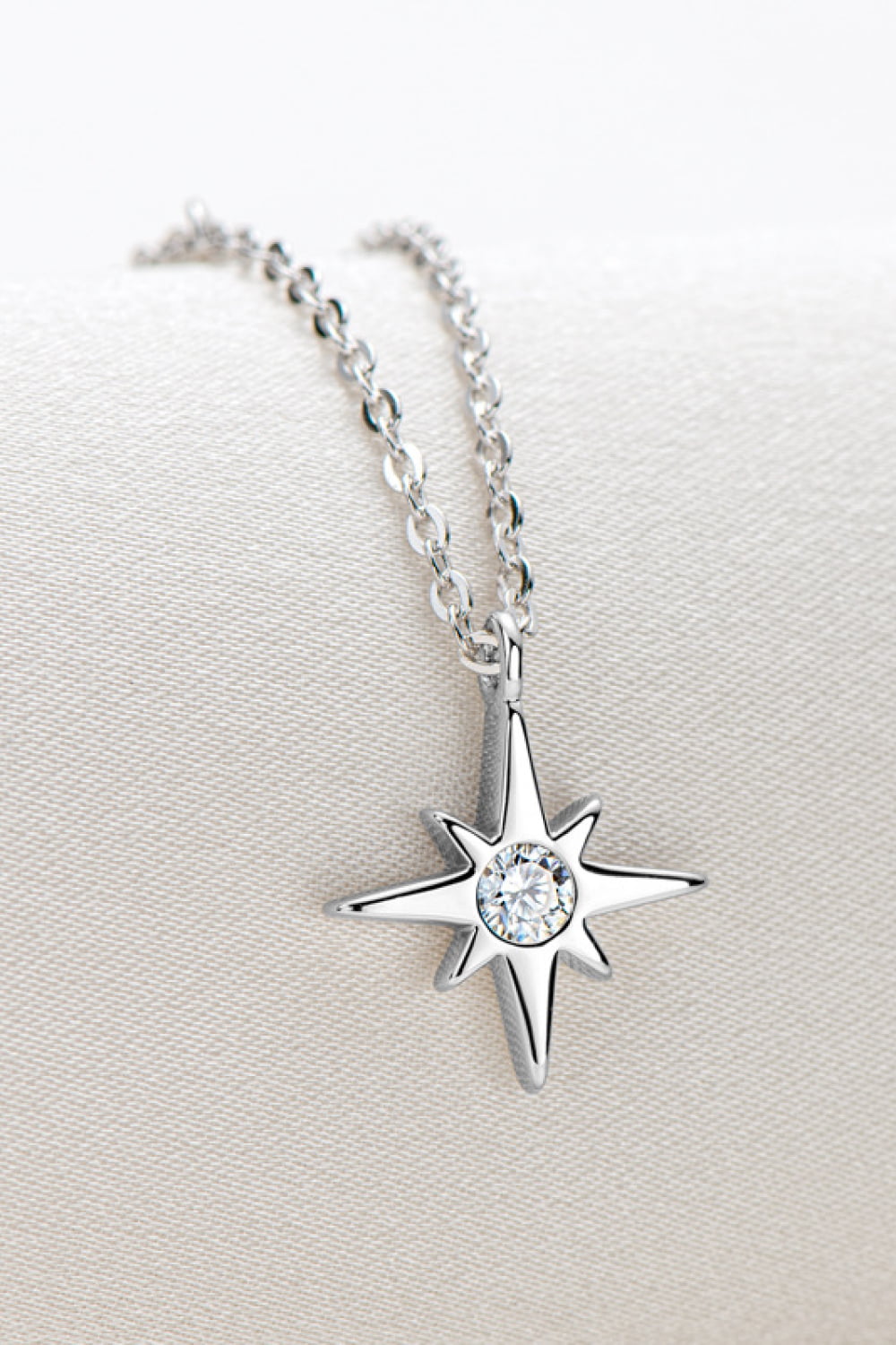 Moissanite North Star Pendant 925 Sterling Silver Necklace - Flyclothing LLC